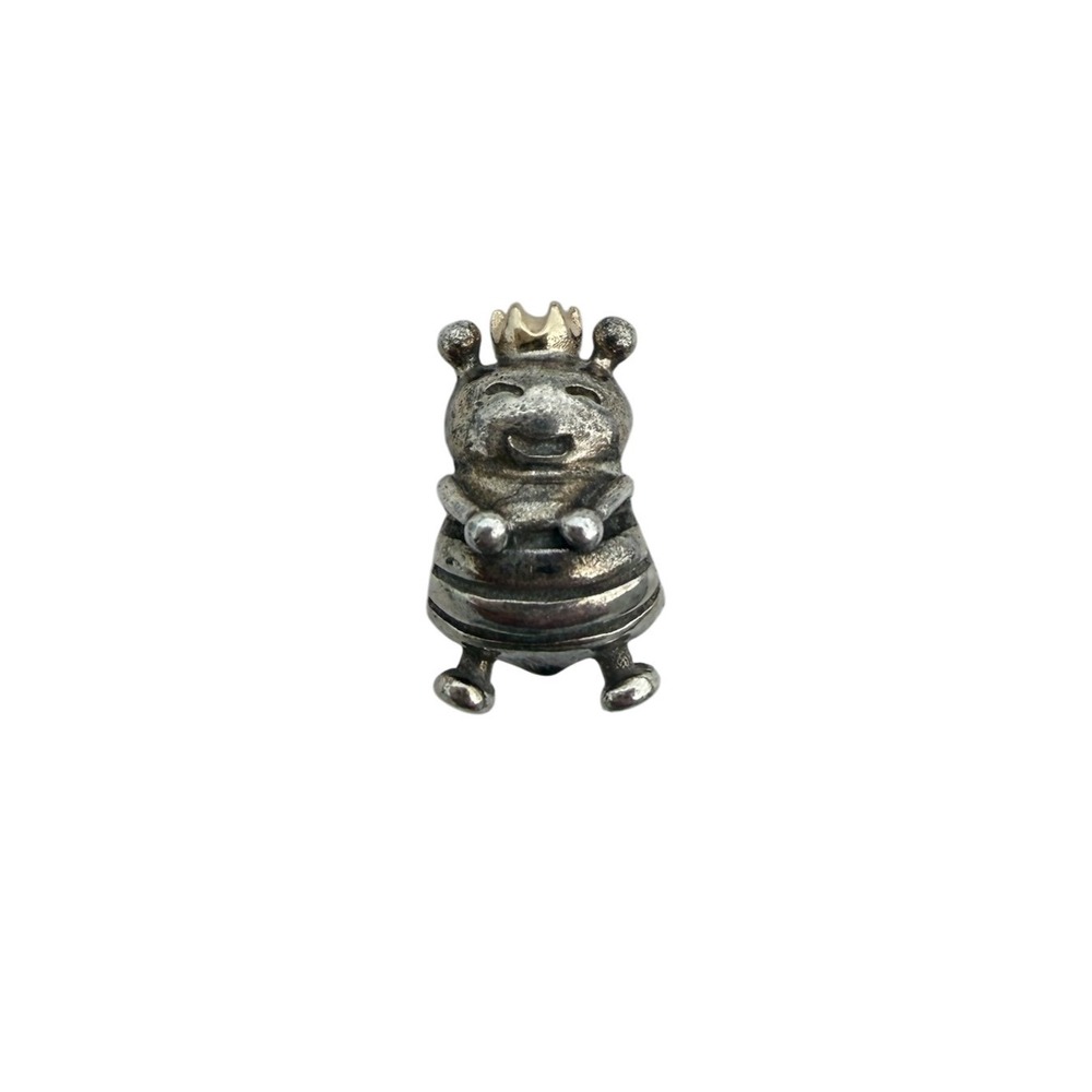 Pandora Queen Bee Charm Women OS Silver 14k Gold Crown Retired 790227
